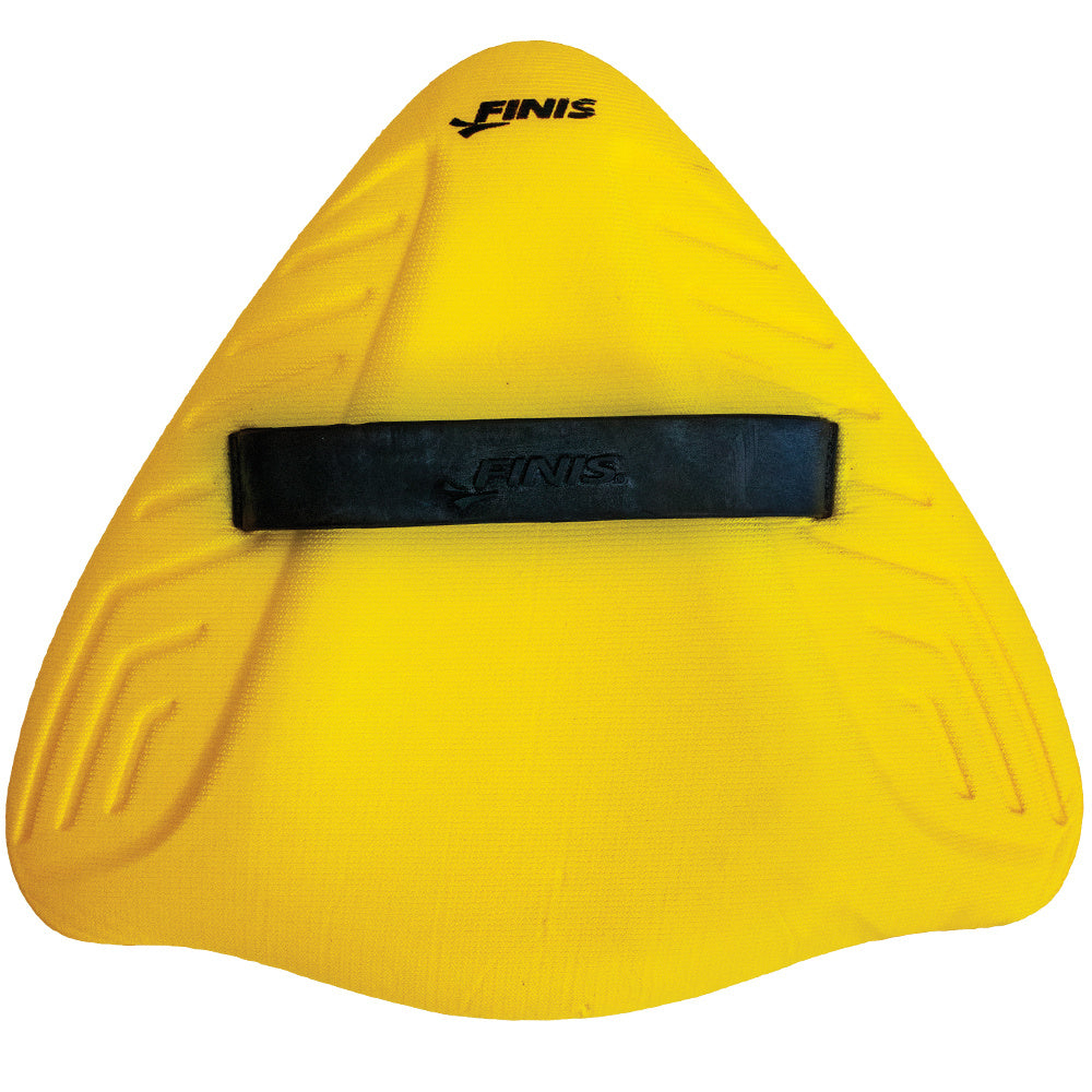 FINIS Alignment Kickboard in yellow, shown front-facing with black strap