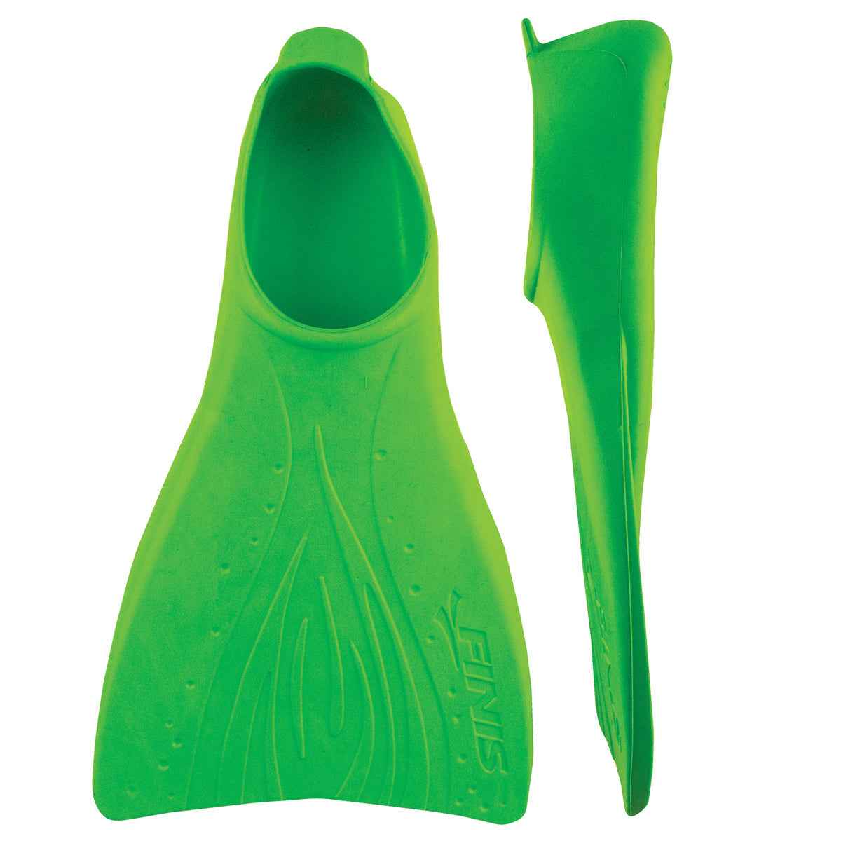 FINIS Booster Fins JR 8-11 Green – Dual View Highlighting Comfortable Fit for Young Swimmers