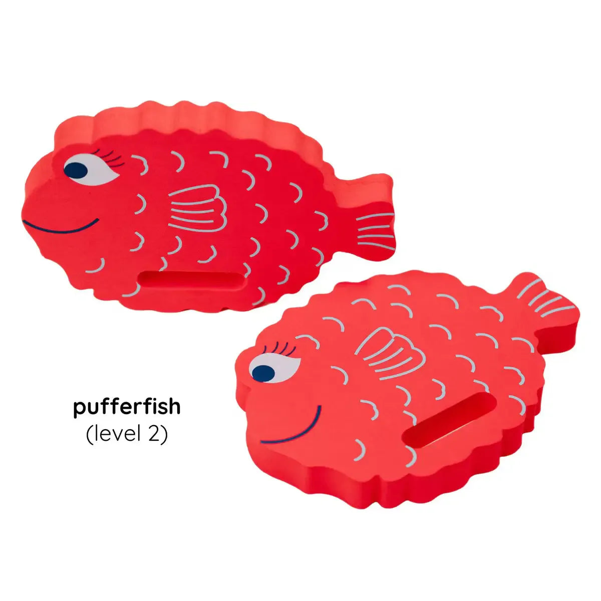 FINIS Floatie Friends foam hand float – Pufferfish design, front view