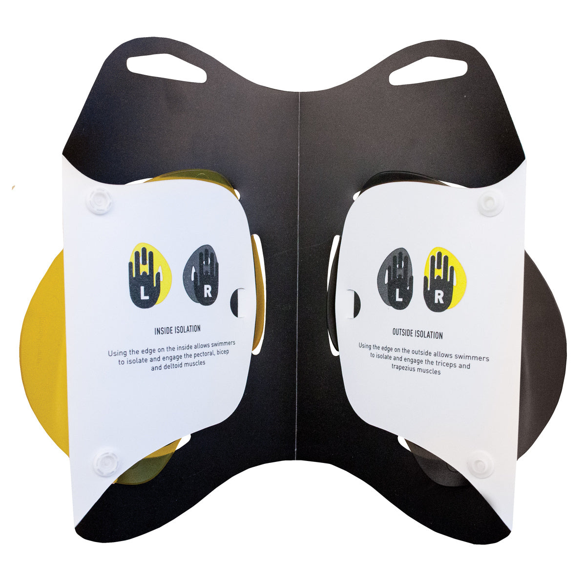 FINIS Iso Paddles Small packaging with illustrated instructions and product display