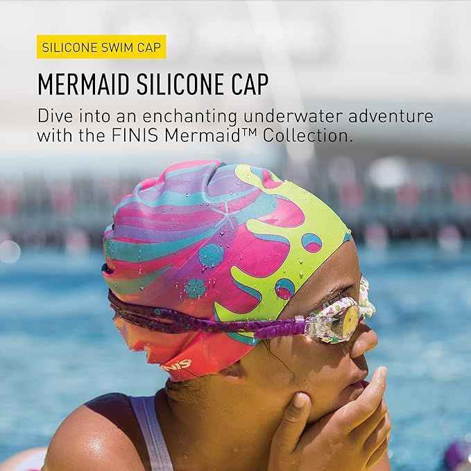 FINIS Mermaid™ Silicone Kids Swim Cap – Comfortable, Splash-Proof