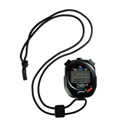 FINIS 3X100M digital stopwatch with lanyard, front view on white background