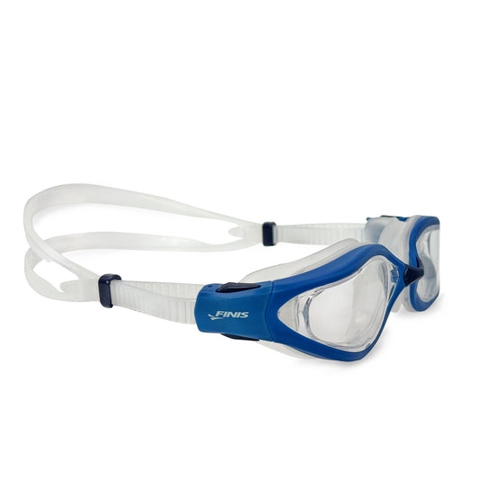 FINIS Alliance clear-lens goggles shown from the top with dual strap visible