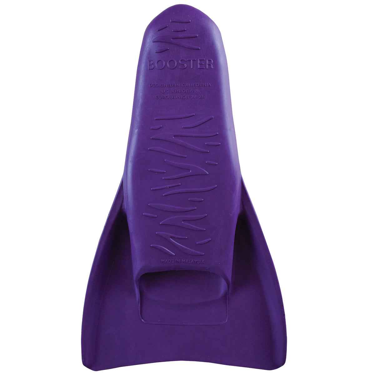 FINIS Booster Fins Jr 6–8 in Purple, top-down view showing foot pocket and fin shape