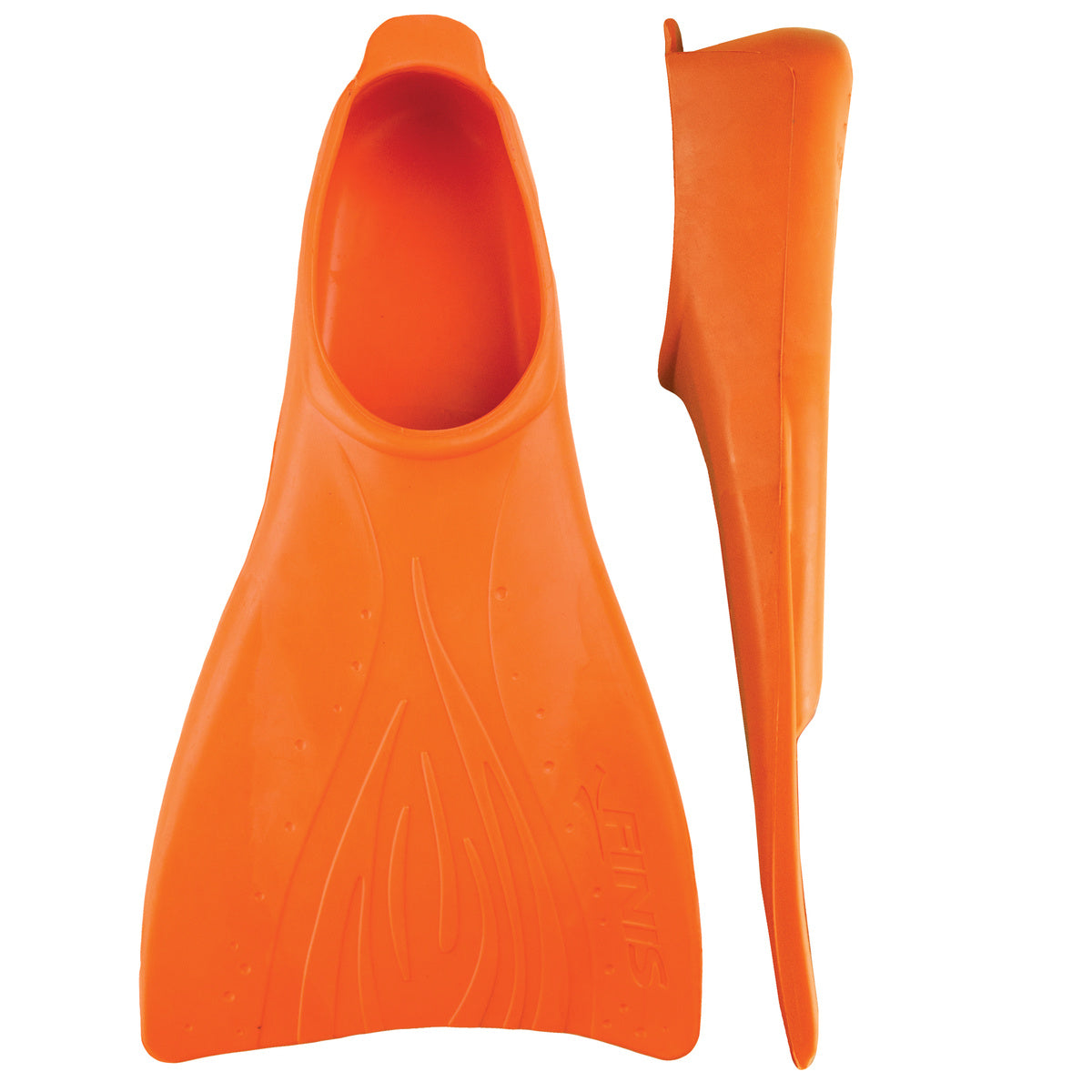 FINIS Booster Swim Fins in orange, junior size 11–1, front view