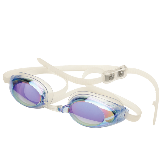 FINIS Lightning Unisex Swim Goggles in Blue Mirror, front view