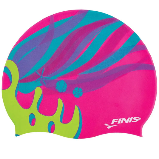 FINIS Mermaid Silicone swim cap in Crown design, front view